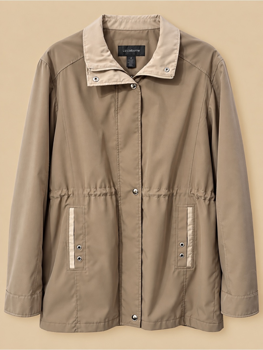 Liz Claiborne Lightweight Tan Utility Jacket